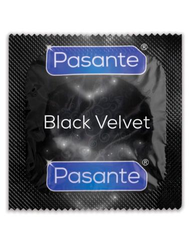 PASANTE BLACK VELVET CONDOMS 144 PZ PROFILATTICO PRESERVATIVO IN LATTICE NERO