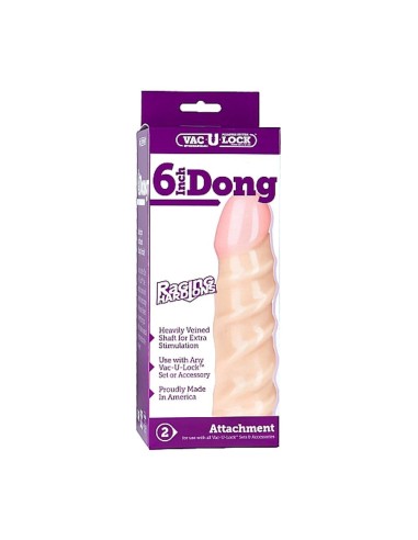 1015-25-BXRAGING HARD-ONS DONG 6" WHITE FALLO REALISTICO COLOR CARNE - Imagen 1