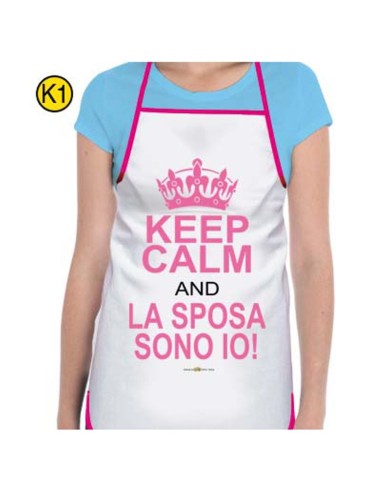 G 2031- K1 GREMBIULE KEEP CALM AND LA SPOSA SONO IO - Imagen 1