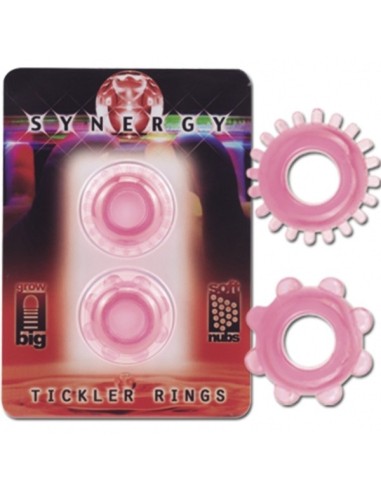 19105 SYNERGY TICKLER RINGS SET DI 2 ANELLI ROSA IN TPE