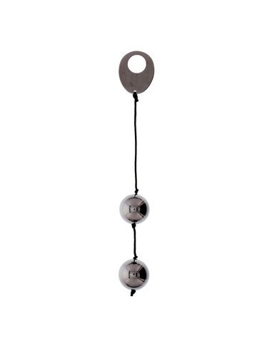 50903 DOMINO METALLIC BALLS -CHROME BLACK  PALLINE VAGINALI IN METALLO ARGENTO SCURO - Imagen 1