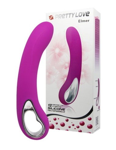 6018 PRETTY LOVE – ALSTON / ELMER  VIBRATORE DI DESIGN 12 FUNZIONI RICARICABILE USB IN SILICONE FUXIA - Imagen 1