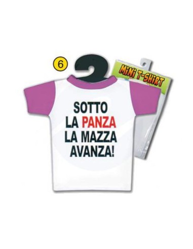 4885-06 MINI T-SHIRT SOTTO LA PANZA LA MAZZA AVANZA GADGET PER ADULTI - Imagen 1