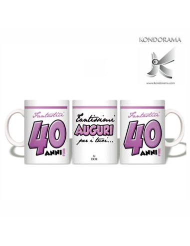 2017-08 TAZZA COMPLEANNO TANTISSIMI AUGURI PER I TUOI 40 ANNI - Imagen 1