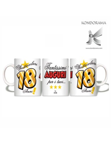 2017-12 TAZZA COMPLEANNO TANTISSIMI AUGURI PER I TUOI 18 ANNI - Imagen 1