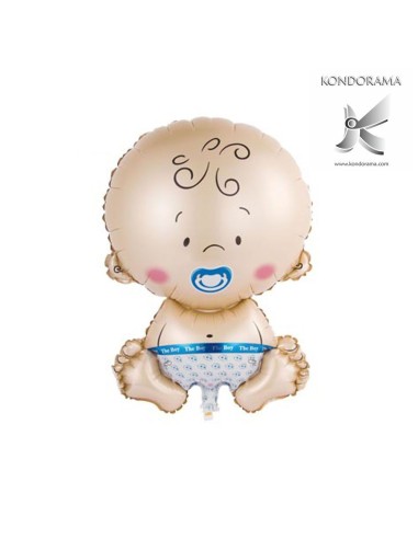 2262-A GONFIABILE BABY CELESTE BIMBO  MISURA CM 47 X 71  GONFIABILI AD ELIO O ARIA IN FOIL - Imagen 1