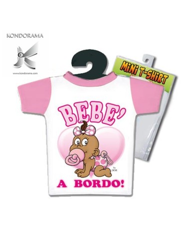 4885-31 MINI T-SHIRT ROSA BIMBA  BEBÈ A BORDO - Imagen 1