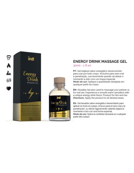 INTT ENERGY DRINK KISSABLE MASSAGE GEL DA MASSAGGIO 30 ML - Imagen 4