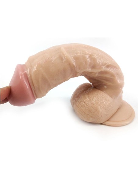 QLOVES001SKIN COLOR DILDO FALLO REALISTICO IN PVC COLOR CARNE 9” - Imagen 7