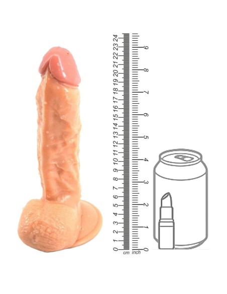 QLOVES001SKIN COLOR DILDO FALLO REALISTICO IN PVC COLOR CARNE 9” - Imagen 11