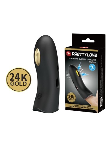 PRETTY LOVE MARICO VIBRATORE ANALE VAGINALE DA DITO FINGERING VIBRATOR CON PARTI IN ORO 24 K E STIMOLAZIONE ELETTRICA - Imagen 1