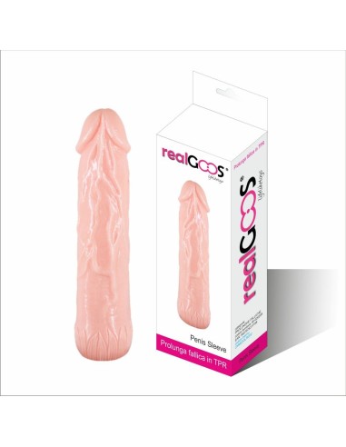 RealGOOS® PROLUNGA FALLICA IN MORBIDO TPR SUPER ELASTICO COLOR CARNE MM 180 X 40 - Imagen 2