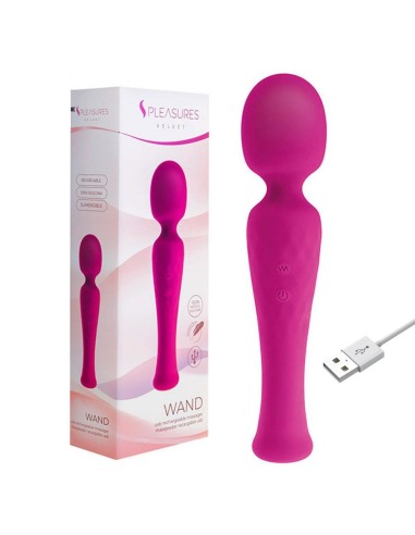 S PLEASURE VELVET WAND RECHARGEABLE MASSAGER ROSA MASSAGGIATORE INTIMO IN SILICONE ROSA