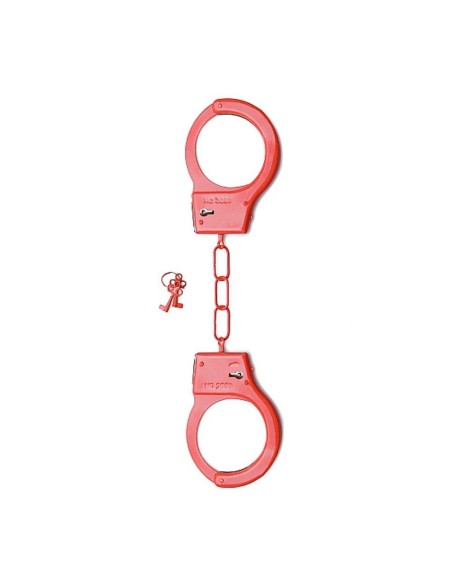 SHT347RED METAL HANDCUFFS - PINK MANETTE METALLICHE ROSSE - Imagen 1
